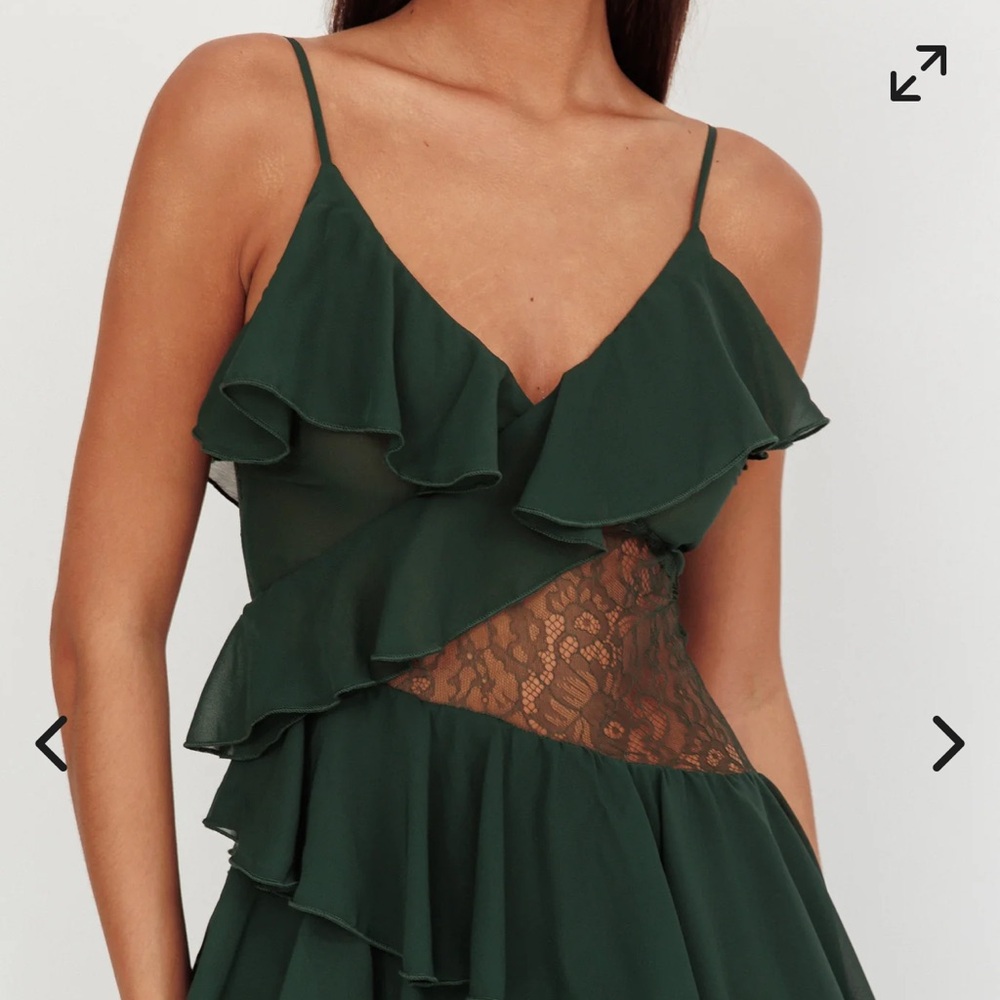 Green Ruffled Dress - Picture 8 of 9